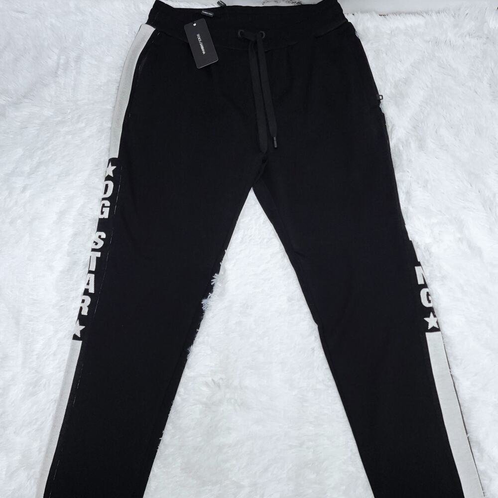 Dolce & Gabbana 'DG Star' Joggers Sweatpants Black | Size 50 (L) | MSRP $895